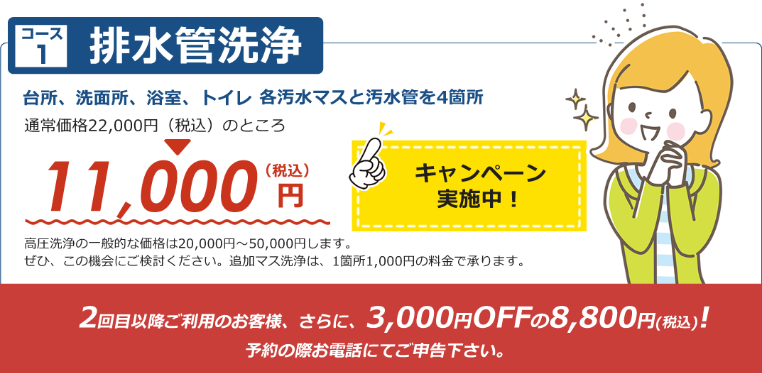 排水管高圧洗浄キャンペーン価格